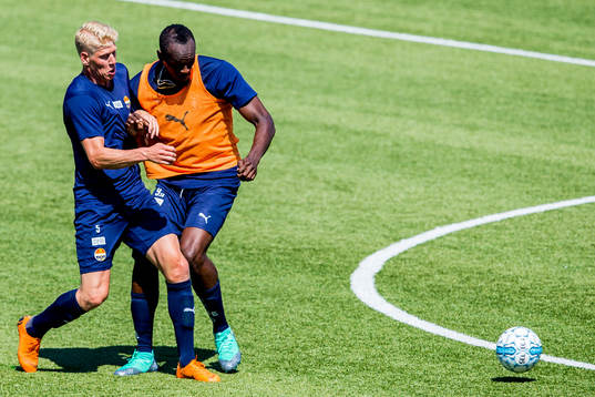Jakob Glesnes and Usain Bolt