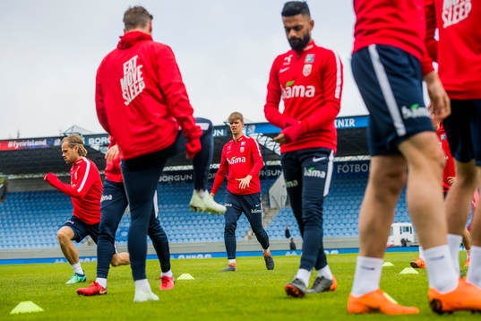 Iver Fossum and Kristoffer Ajer of Norway