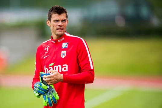 Goalkeeper Rune Almenning Jarstein of Norwayduring a