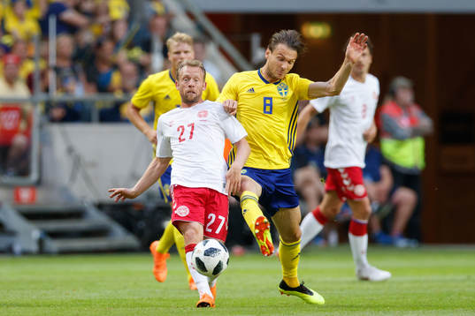Danmarks Michael Krohn-Dehli och Sveriges Albin Ekdal
