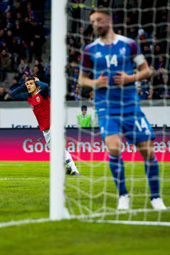 Tarik Elyounoussi of Norway reacts