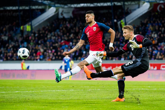 Bjørn Maars Johnsen of Norway and goalkeeper  Frederik