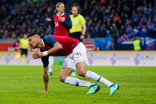 Bjørn Maars Johnsen of Norway reacts