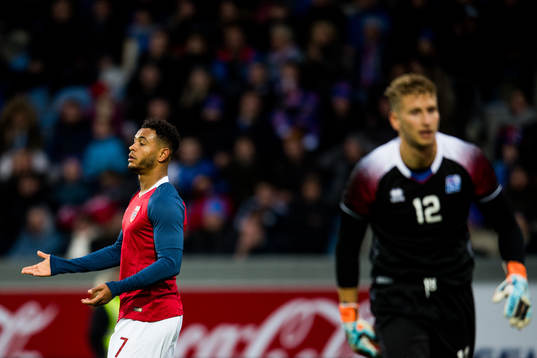 Joshua King of Norway celebrates the 2-2 goal while