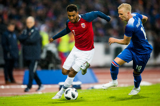 Joshua King of Norway and Hördur Magnússon of Iceland