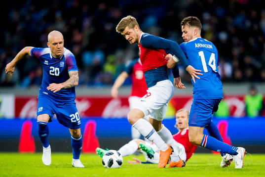 Emil Hallfreðsson of Iceland, Alexander Sørloth of Norway