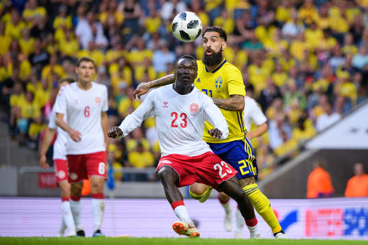 Danmarks Pione Sisto och Sveriges Jimmy Durmaz