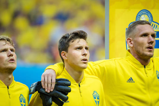 Oscar Hiljemark, Victor Nilsson Lindelöf och Robin Olsen