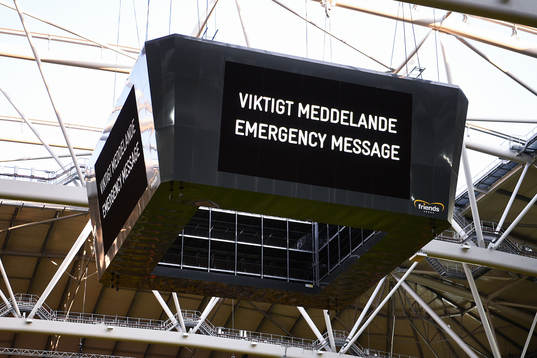 Viktigt meddelande på storbildsskärmen
