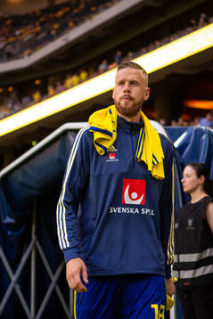 Sveriges Pontus Jansson före träningslandskampen i