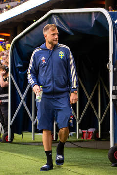 Sveriges John Guidetti före träningslandskampen i fotboll