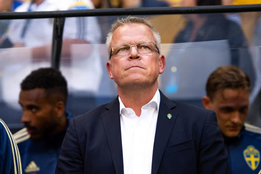 Sveriges förbundskapten Janne Andersson före