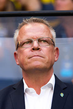 Sveriges förbundskapten Janne Andersson före