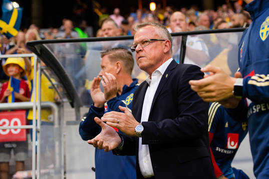 Sveriges förbundskapten Janne Andersson före