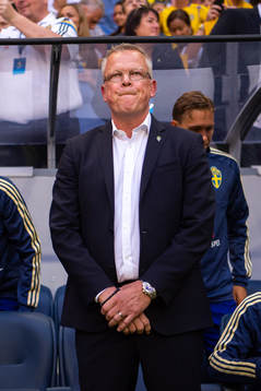 Sveriges förbundskapten Janne Andersson före