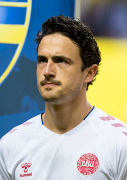 Danmarks Thomas Delaney före träningslandskampen i