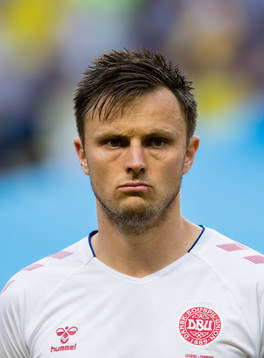 Danmarks William Kvist före träningslandskampen i fotboll