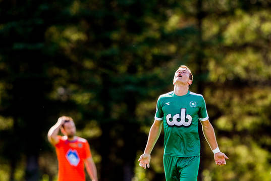 Ståle Steen Sæthre of Nest-Sotra celebrates scoring 1-0