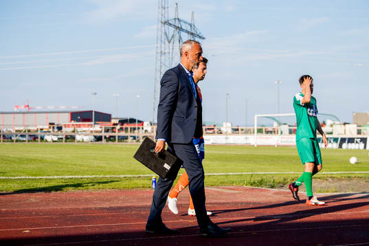 Lars Bohinen, head coach of Aalesund, looks dejected