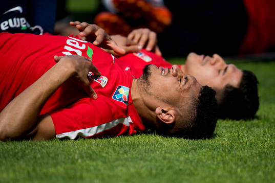Bjørn Maars Johnsen and Tarik Elyounoussi of Norway