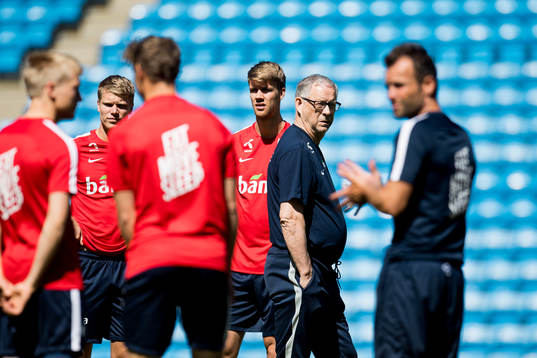 Sigurd Rosted, Kristoffer Ajer and Lars Lagerbäck, head