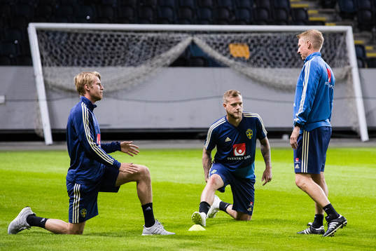 Sveriges Filip Helander och John Guidetti fysiolog Paul