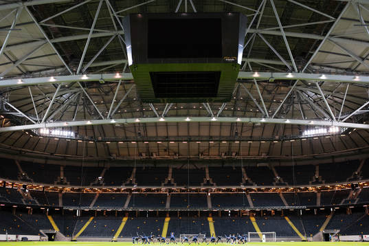 Sveriges fotbollslandslag tränar på Friends Arena
