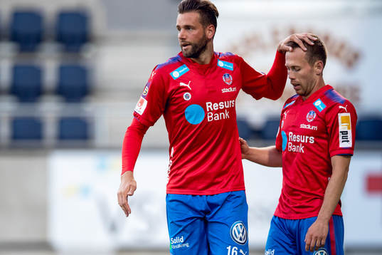 Helsingborgs Mikael Dahlberg och Anders Degn Randrup deppar