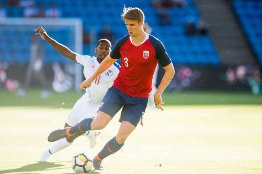 Armando Cooper of Panama and Kristoffer Ajer of Norway