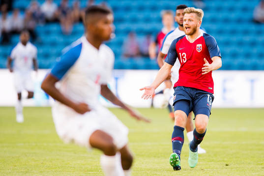 Fredrik Midtsjø of Norway reacts