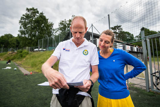 Göteborgs Fotbollsförbunds Patrik Gustafson och Isabel