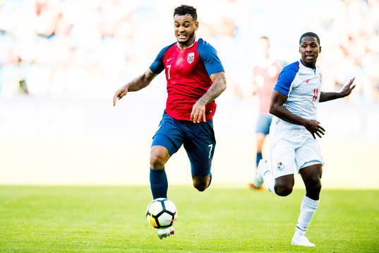 Joshua King of Norway and Armando Cooper of Panama