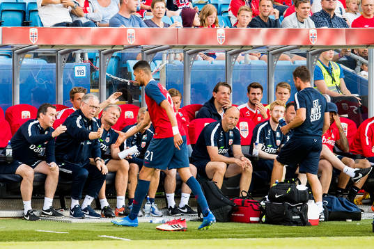 Lars Lagerbäck, head coach of Norway, and Bjørn Maars