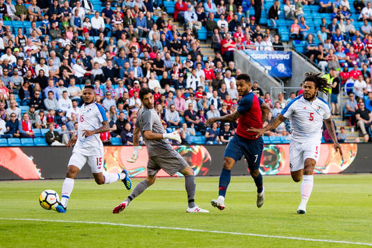 Joshua King of Norway scores the 1-0 goal