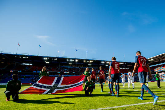 Bjørn Maars Johnsen of Norway enters the pitch