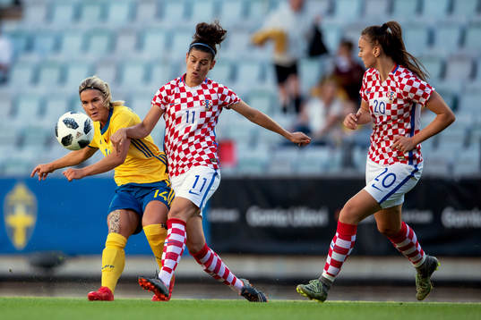 Sveriges Hanna Folkesson och Kroatiens Kristina Sudov och