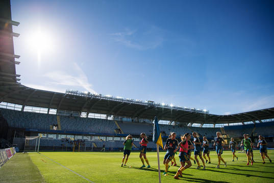 Sveriges spelare värmer upp