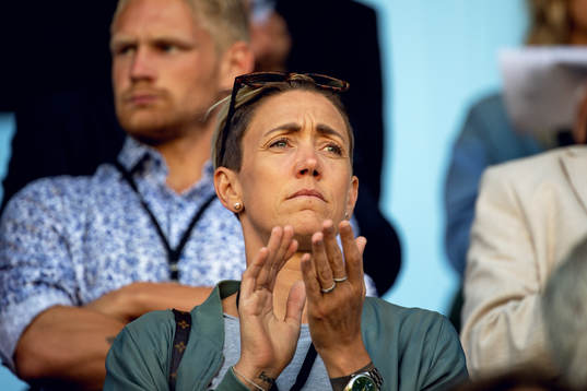 Rosengårds sportchef Therese Sjögran på läktaren