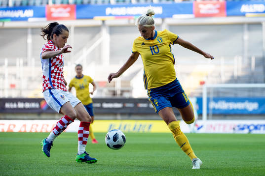 Kroatiens Iva Landeka och Sveriges Sofia Jakobsson