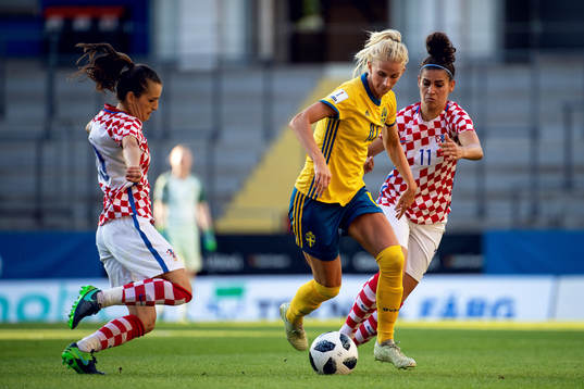 Kroatiens Iva Landeka och Kristina Sudov och Sveriges Sofia