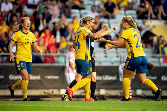 Sveriges Anna Anvegård, Hanna Folkesson och Mimmi Larsson