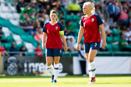 Maren Mjelde and Maria Thorisdottir of Norway