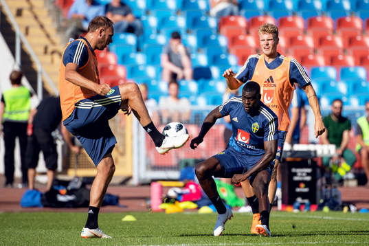 Sveriges Andreas Granqvist, Ken Sema och Oscar Hiljemark
