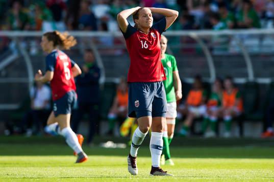 Guro Reiten of Norway reacts