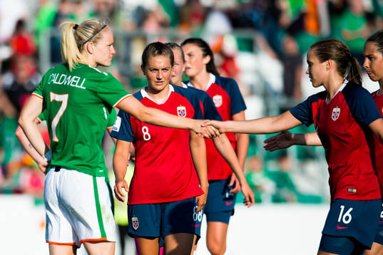 Diane Caldwell of Ireland, Vilde Bøe Risa and Guro Reiten