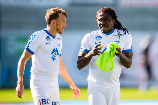 Mattias Moström and Daniel Chima Chukwu of Molde