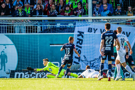 Stian Semb Aasmundsen of Kristiansund scores 1-0