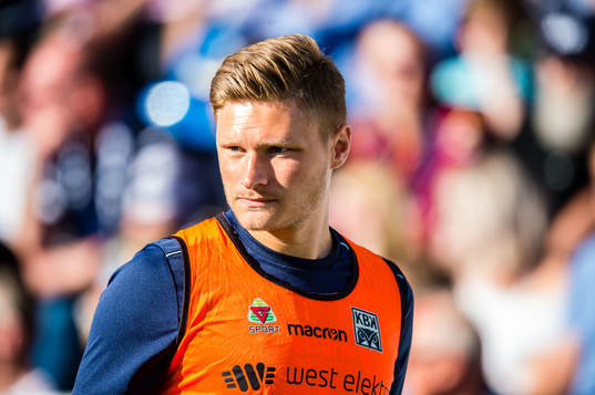 Benjamin Stokke of Kristiansund warms up