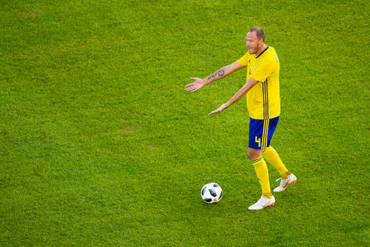 Andreas Granqvist of Sweden reacts