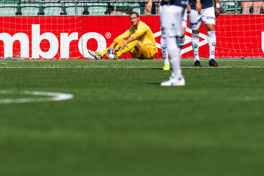 Goalkeeper Iven Austbø of Viking looks dejected